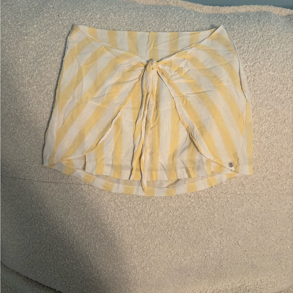 Rusty Yellow and White Striped mini Skirt size small